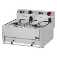 Fritéza elektrická dvojitá 0,75 kW/l, 8+8 l bez podestavby 400 V | REDFOX - FE 60 ELT