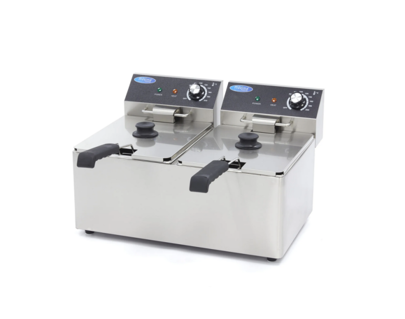 Maxima Elektrická fritéza 2 × 8 l – dvojitý koš