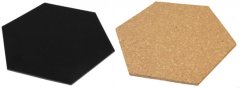 Šestiúhelníkové tabulky (4x popisovací a 3x korek) s popisovačem, špendlíky a lí