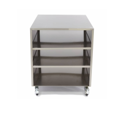 Nerezový pojízdný stůl s policí 60×80×70 cm