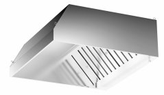 Nástěnná nerezová digestoř s tukovým filtrem 80 × 80 cm