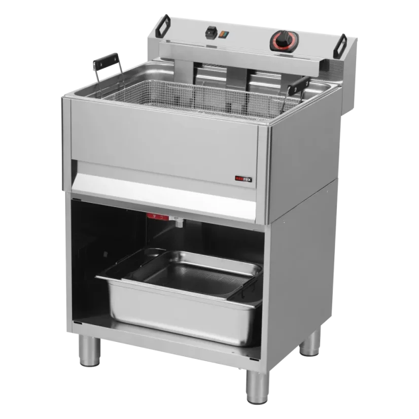 Fritéza elektrická 0,5 kW/l, 30 l stolní s výpustí 400 V | REDFOX - FE 60 T/P