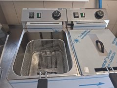 Fritéza elektrická dvojitá 0,38 kW/l, 8+8 l stolní s výpustí 230 V | REDFOX - FE 77 V