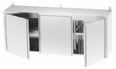 Nerezová nástěnná skříňka třídveřová 180 × 35 × 60 cm