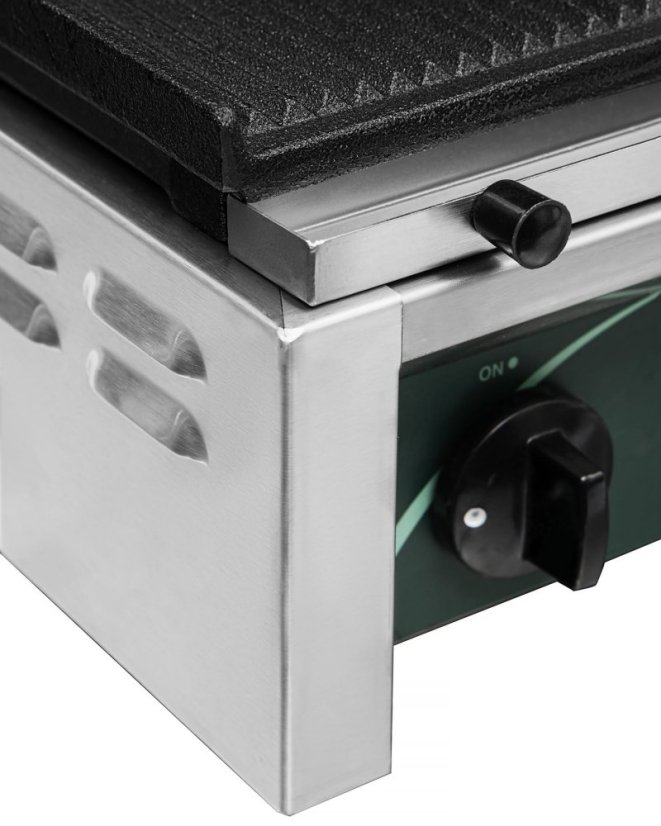 Elektrický panini gril s širokým kontaktem RN102 | 2 vlnité desky