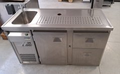 Chladící nerezový výčepní stůl 1600x720mm