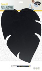 Popisovací tabule LEAF s popisovačem a lepící páskou, černá