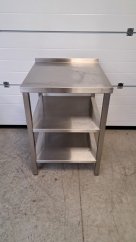 Nerezový stůl s policemi 700 x 650 x 900 mm