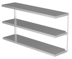 Nerezová nástěnná trojpolice 140 × 30 × 60 cm