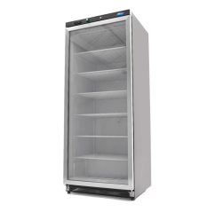 Mrazící skříň s skleněnými dveřmi 600 l – černá, statické chlazení