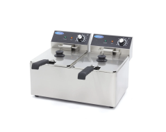 Maxima Elektrická fritéza 2 × 8 l – dvojitý koš