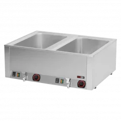 Vodní lázeň elektrická 2x GN 1/1 - 200 stolní s výpustí | REDFOX - BMV 2120