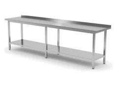 GG Nerezový stůl přístěnný s policí 2000x700x850mm