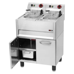Fritéza elektrická dvojitá 0,75 kW/l, 8+8 l s podestavbou 400 V | REDFOX - FE 61 ELT
