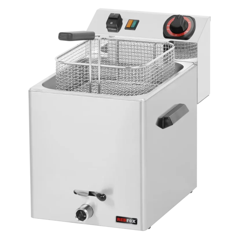 Fritéza elektrická 0,38 kW/l, 8 l stolní s výpustí 230 V | REDFOX - FE 07 V