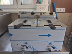 Fritéza elektrická dvojitá 0,38 kW/l, 8+8 l stolní s výpustí 230 V | REDFOX - FE 77 V