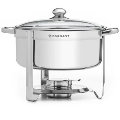 Forgast Kulatý chafing – stolní ohřívač na palivo se skleněnou poklicí, 7,5 l