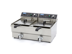Maxima Elektrická fritéza 2 × 16 l – dvojitý koš