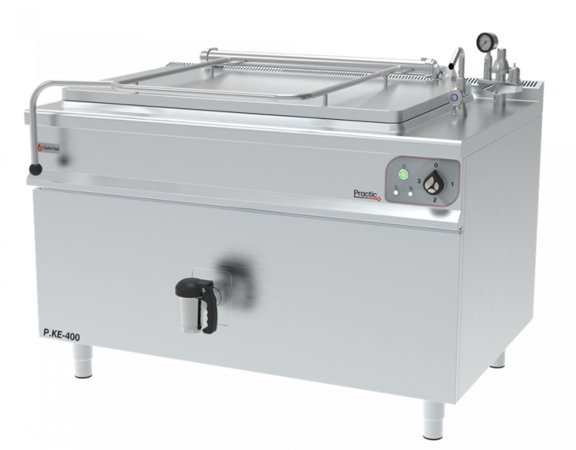 Elektrický varný kotel P‑KE‑400 – objem 400 l, hranatý Elektrický varný kotel P‑KE‑400 – objem 400 l, hranatý