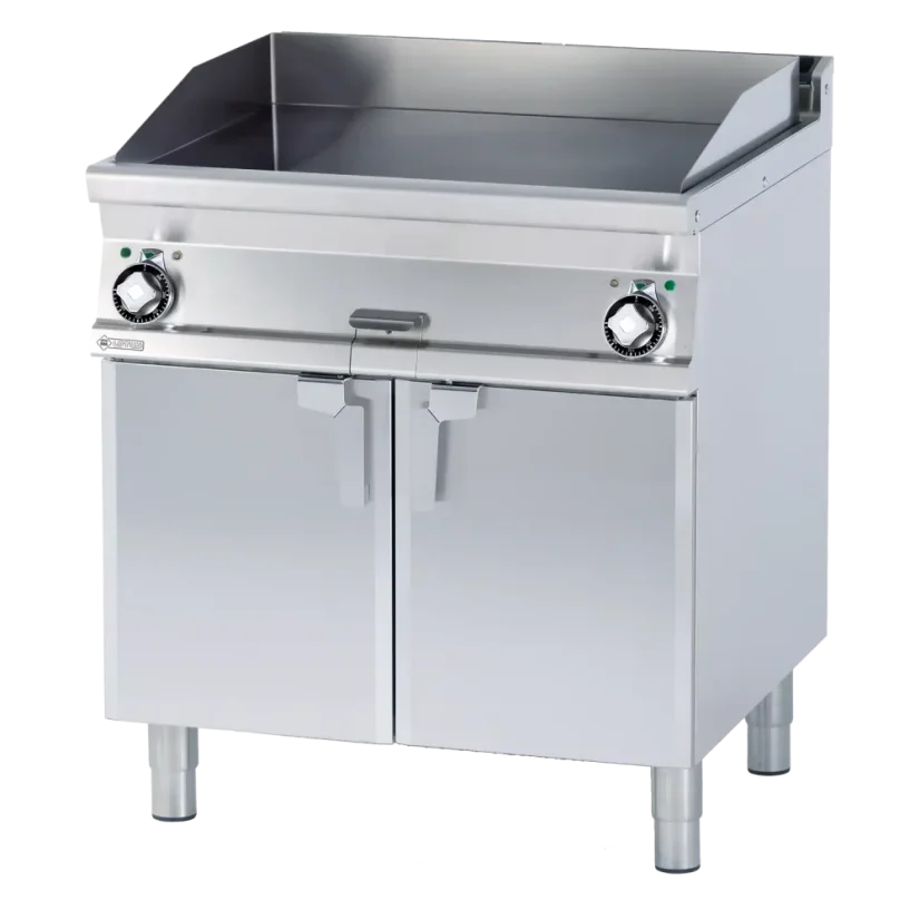 Grilovací deska 79x52 elektrická chromovaná hladká s podestavbou 400 V | RM - FTL-78ETS