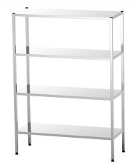 Nerezový regál 4policový 60 × 50 × 180 cm