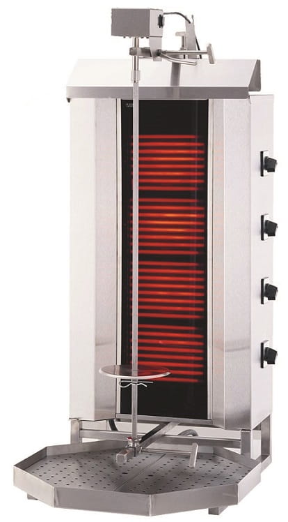 Gril na gyros a kebab, elektrický, 4 hořáky, kapacita 60 kg KLG231