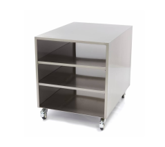 Nerezový pojízdný stůl s policí 60×80×70 cm