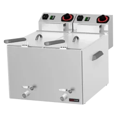 Fritéza na ryby elektrická dvojitá 0,43 kW/l, 8+8 l stolní s výpustí 230 V | REDFOX - FE 88 V