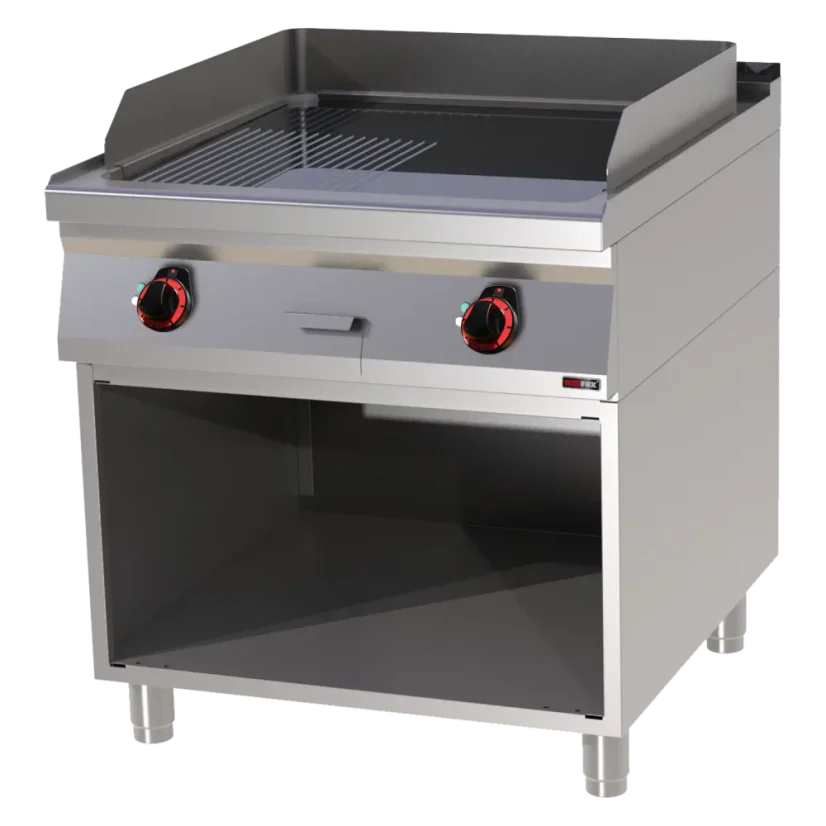 Grilovací deska 71x65 elektrická chromovaná kombinovaná s podestavbou 400 V | REDFOX - FTHRC 90/80 E