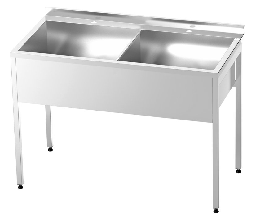 GG Nerezový stůl s dvoudřezem 1000x700x850mm, dřez 500x400x300mm