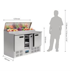 Polar chladicí stůl na přípravu salátů/pizzy 390l