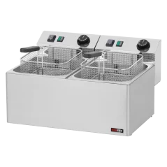 Fritéza elektrická dvojitá 0,38 kW/l, 8+8 l stolní 230 V | REDFOX - FE 77 E