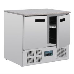 Polar dvoudveřový chladicí stůl s mramorovou pracovní deskou 240l