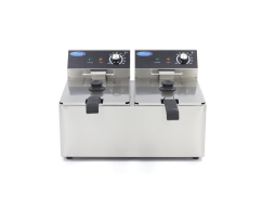 Maxima Elektrická fritéza 2 × 11 l – dvojitý koš