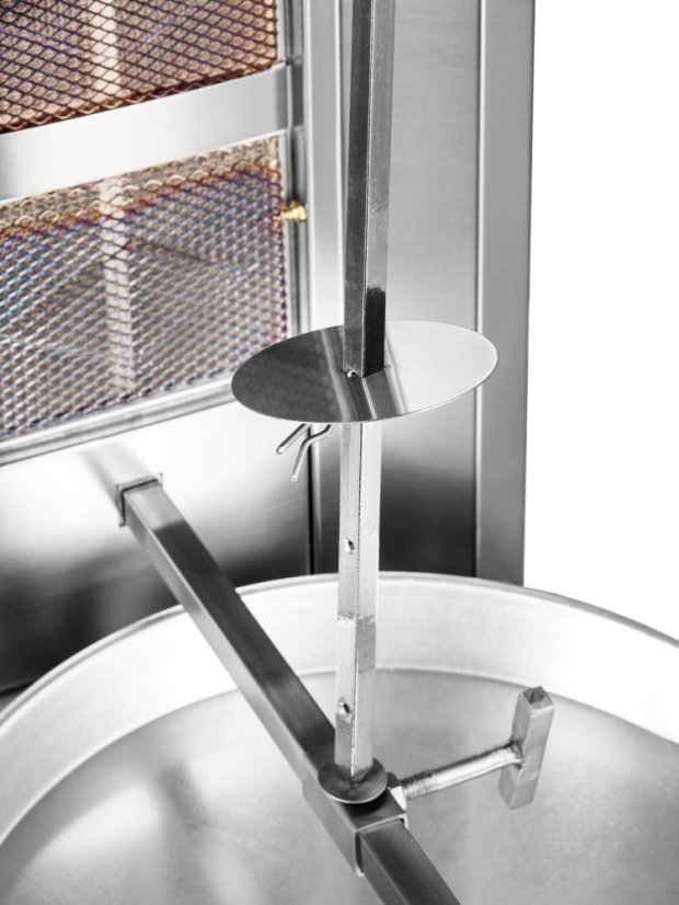 Gril na gyros a kebab, plynový, 4 hořáky, kapacita 60 kg