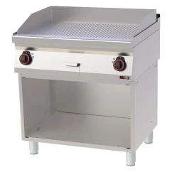 Grilovací deska 80x51 elektrická chromovaná rýhovaná s podestavbou 400 V | REDFOX - FTRC 70/80 E