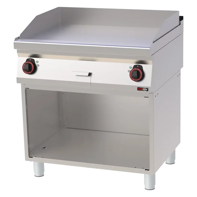 Grilovací deska 80x51 elektrická chromovaná hladká s podestavbou 400 V | REDFOX - FTHC 70/80 E