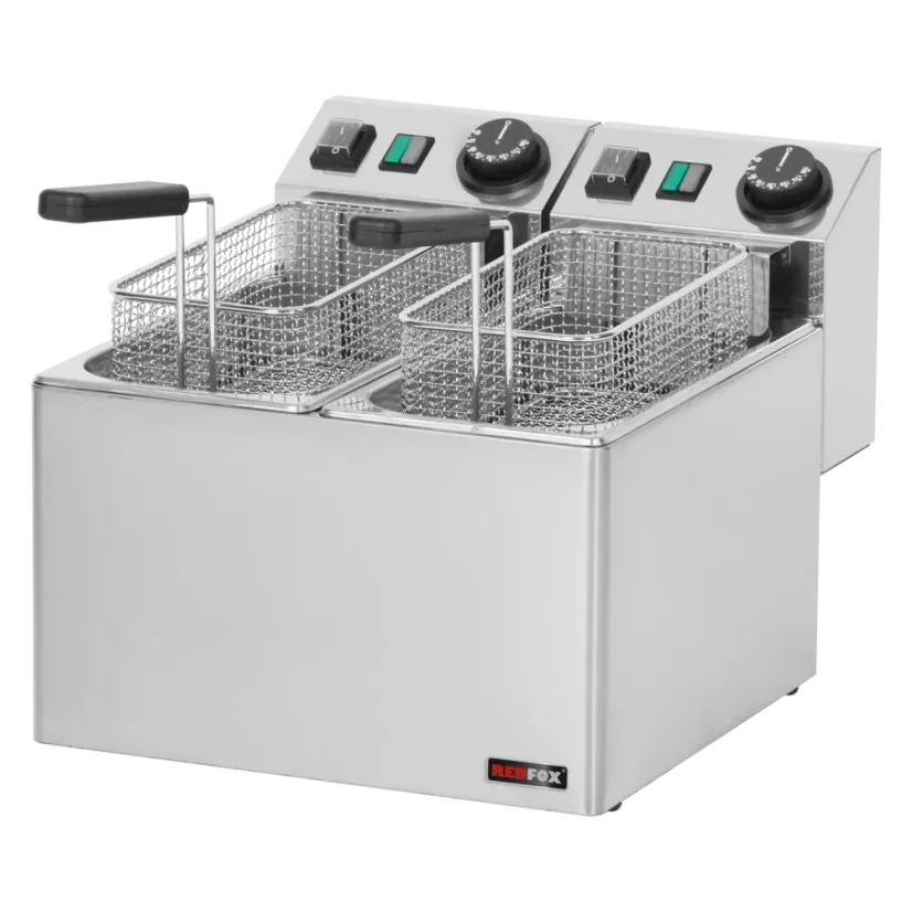 Fritéza elektrická dvojitá 0,42 kW/l, 5+5 l stolní 230 V | REDFOX - FE 44 E