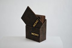 Box s jídelními lístky DESIGN, hnědý ornament (10 ks)