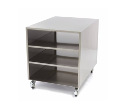 Nerezový pojízdný stůl s policí 60×80×70 cm