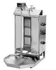 Gril na gyros a kebab, plynový, 3 hořáky, kapacita 40kg KLG220