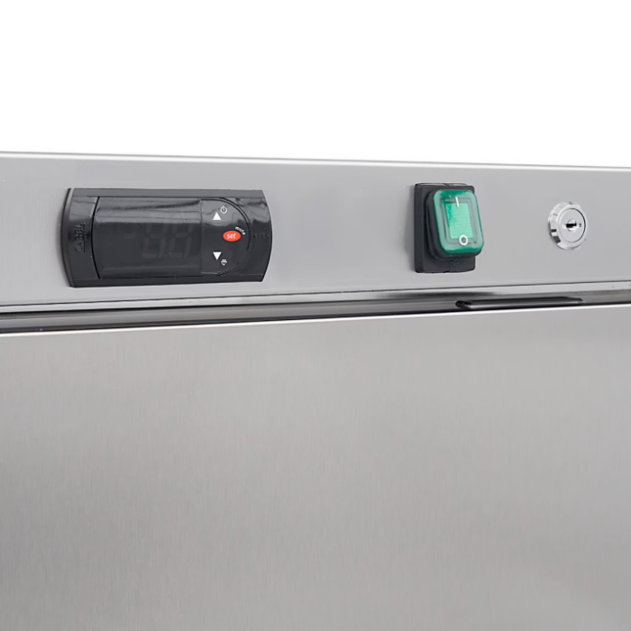 Maxima Mrazící skříň 400l, 6 pevných polic, nerez