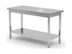 GG Nerezový prostorový stůl s policí 900x700x850mm