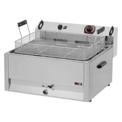 Fritéza elektrická 0,5 kW/l, 30 l stolní s výpustí 400 V | REDFOX - FE 60 T