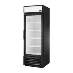Černá jednodveřová stojací merchandiserová chladicí skříň True
