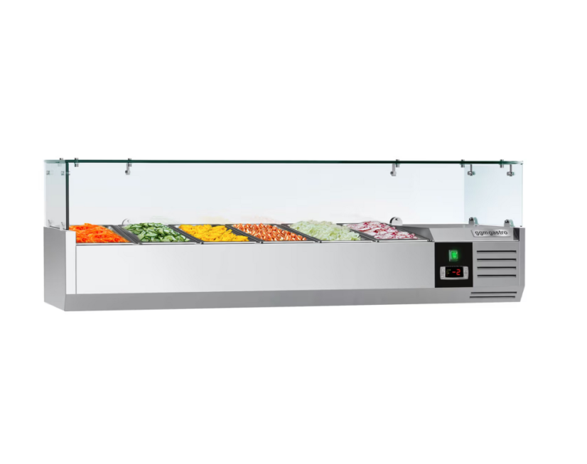 Chladicí vitrína PREMIUM - 1,4 x 0,4 m - pro 6x 1/3 N-nádobu