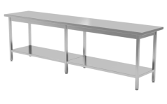 Nerezový stůl do prostoru s policí 180×60×85 cm