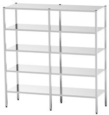 Nerezový regál 5policový 180 × 50 × 180 cm