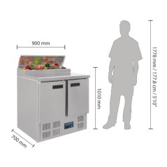 Polar chladicí stůl na přípravu salátů/pizzy 254l