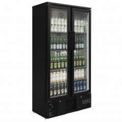 Polar barová chladicí skříň s dvoukřídlými dveřmi černá 490l